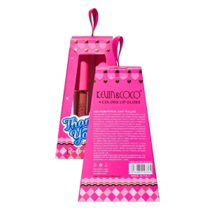 Set de Buze, KEVIN & COCO, Cloud Bubble, 4 Lip Gloss-uri, 15.1 x 8.1 x 2 cm, Roz/Nude - Img 3