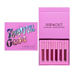 Set de Buze, KEVIN &amp; COCO, Pink Girl, 6 Lip Gloss-uri, 17 x 14.8 x 2.9 cm, Roz/Maro - Img 8