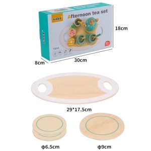 Set de Ceai Flippy, din Lemn, 15 Piese, Vopsea Ecologica, +36 Luni, Multicolor Pastel - Img 4