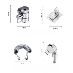 Set Extensie de Dus, Flippy, pentru Baterie Baie sau Bucatarie, 4 Piese, Filtru de Ioni Negativi, Furtun Flexibil de 1.5 Metri, Argintiu - Img 12