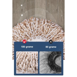 Set Galeata si Mop Rotativ 360°, Flippy, Cu Dubla Actiune Centrifuga, Pentru Uz Casnic, Maner din Otel Inoxidabil Telescopic, 2 Capte din Bumbac, 46x27x29 cm, Roz - Img 5