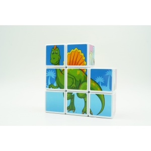 Set inteligent de cuburi magnetice pentru copii, 8 piese, cutie depozitare, puzzle dinozauri, +3 ani, multicolor - Img 10