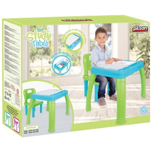 Set Masuta cu scaun pentru copii Pilsan Study Table blue - Img 2