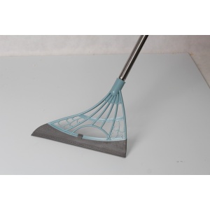 Set matura, faras cu coada si matura silicon, Flippy, Pentru uz casnic, Plastic/Otel, Albastru deschis, 90 x 72 x 100 cm - Img 3