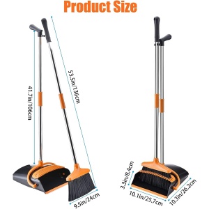 Set matura si faras cu coada, Flippy, Pentru uz casnic, Plastic/Otel, Portocaliu/Negru, Depozitare verticala, 26x25.5x83 cm - Img 5