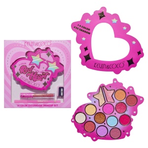Set Paleta de machiaj cu 14 farduri de pleoape Kevin&Coco, Red Heart Eyeshadow Palette, 21 x 20.5 x 2.2cm - Img 7