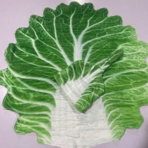 Set patura flanel si caciula Flippy, forma frunza de salata, pentru nou-nascuti, material poliester, 85 cm, verde - Img 4
