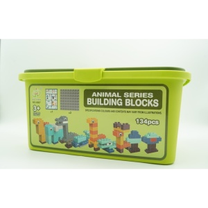 Set piese de constructii pentru copii, Flippy, Animal series, 134 piese, Multicolor - Img 2