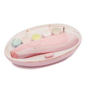 Set Pila Electrica pentru Copii si Bebelusi, Flippy, ABS, 6 Accesorii, cu Lumina LED, Roz Alb - Img 3