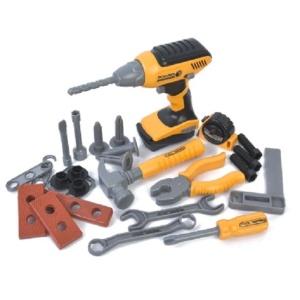 Set Scule de Jucarie pentru Copii, Flippy, Ghiozdan cu Bormasina si Accesorii Incluse, 28 Piese, Material Plastic Durabil, Interactiv, +3 Ani, 30.5x25x11 cm, Negru/Portocaliu - Img 6