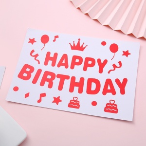 Sticker Autocolant pentru Baloane, Flippy, Tematica Aniversare, Model Happy Birthday, 29x21 cm, Rosu - Img 6