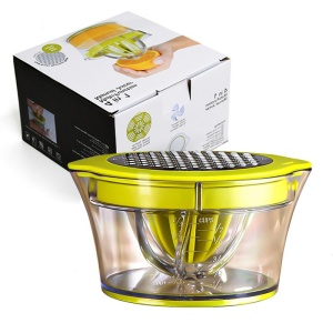 Storcator de Fructe 2 in 1, Flippy, cu Razatoare si Separator Ou, 14.8 x 8 x 13 cm, Verde - Img 1