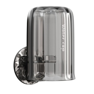 Suport Multifunctional 2 in 1, Pahar si Suport pentru Periuta de Dinti, Flippy, Plastic, Dimensiune: 10.4 x 7.3 x 7.3 cm, Gri