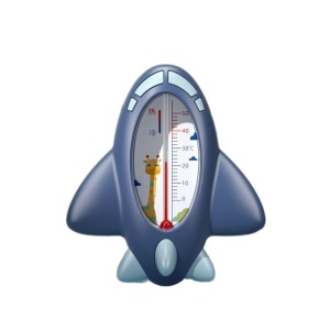 Termometru pentru Baie, Flippy, Plutitor, Rezistent la apa, Multifunctional, Model Avion, 11x10x4 cm, Albastru - Img 1