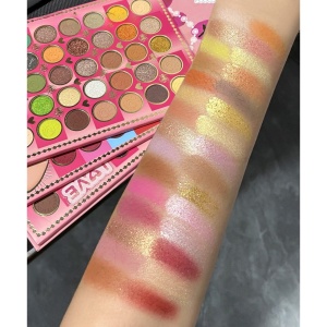 Trusa de Machiaj, KEVIN & COCO, Mean Girl Rose, Fard de Pleoape, Iluminator, Blush Cremos, 97 culori, 21 x 15.7 x 2.4 cm - Img 8