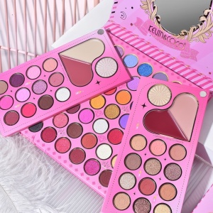 Trusa de Machiaj, KEVIN & COCO, Princess Palette. Fard de Pleoape, Iluminator, Corector, Ruj, 79 culori, 19.7 x 20 x 2 cm - Img 4