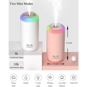 Umidificator, H2O, cu difuzor de aroma, Culori random - Img 10