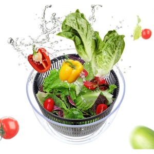 Uscator Manual pentru Salata si Verdeturi, Flippy, Plastic, 20x20x25 cm, Capacitate 5L, Negru - Img 5