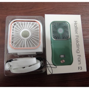 Ventilator Portabil Flippy, 3 in 1, de Mana, de Gat, de Birou, 16.7 x 8 x 1.9 cm, 3 Trepte de Viteza, Incarcare USB, Pliabil, Afisaj Digital, Suport Telefon, Alb - Img 11