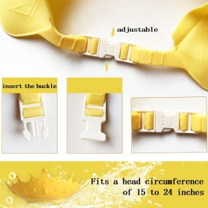 Viziera de Protectie Baie Pentru Copii, Fippy, Model Coroana, Dimensiune ajustabila, Durabil, Usor de curatat, Impotriva Samponului, pentru Ochi si Urechi, TPE+PP, Galbena - Img 10