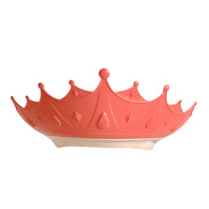 Viziera de Protectie Baie Pentru Copii, Fippy, Model Coroana, Dimensiune ajustabila, Durabil, Usor de curatat, Impotriva Samponului, pentru Ochi si Urechi, TPE+PP, 15x13 cm, Rosu - Img 1