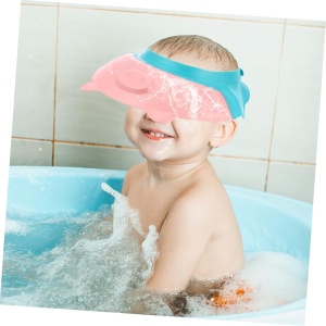 Viziera de Protectie Baie Pentru Copii, Fippy, Model Purcelus, Dimensiune ajustabila, Durabil, Usor de curatat, Impotriva Samponului, pentru Ochi si Urechi, TPE+PP, 23x23 cm, Roz - Img 7