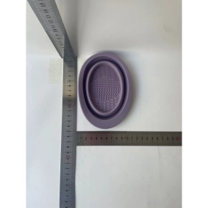 Accesoriu din silicon pentru curatarea accesoriilor makeup, pensule, buretei, 14.5 x 11,5 cm, 2 moduri de utilizare, pliabil, mov - Img 14