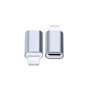 Adaptor Type C (mama) to Lightning (tata) cu Agatatoare Breloc inclusa, Argintiu - Img 1