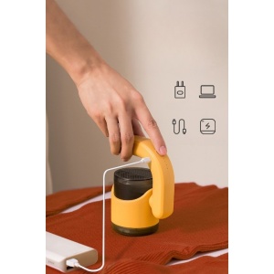 Aparat Pentru Curatat Scame, Par Si Praf, Flippy, cu LED, Pentru Diferite Tipuri De Material, Cu Lame Din Otel Inoxidabil, Compartiment de Depozitare, Maner Reglabil, 11x10.5x8.7 cm, Galben - Img 6