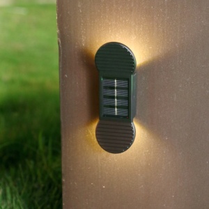 Aplica solara LED Flippy, ABS/Policarbonat, rezistenta la apa IP65, 2 LED-uri SMD, pentru perete, scari, 1.2V, 600mah, 16 x 5.9 x 3.3 cm, lumina alb cald, negru - Img 4