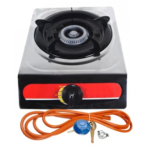 Aragaz din inox, 1 ochi, aprindere pe quartz + Kit reglabil gpl RH-10 + Tub flex 2M+2 Coliere