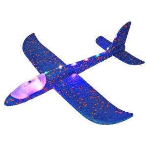 Avion Planor cu Pilot, Flippy, Din Polistiren, Cu Lumini pe Toata Lungimea, 47 cm, Albastru - Img 2