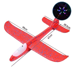 Avion Planor Flippy, cu Lumini pe Toata Lungimea, din Poliester, 48 cm, Rosu - Img 5