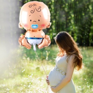 Balon din Folie Metalizata, Flippy, Figurina Baietel, Tema Botez, 73x48 cm, Ambalaj Individual, Pai Inclus, Umflare cu Aer sau Heliu, Albastru - Img 6