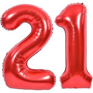 Balon din Folie Metalizata Flippy, Figurina Cifra, Tema Aniversare 40 cm, Ambalaj Individual, Pai inclus, Umflare cu Aer sau Heliu, Rosu, Cifra 2 - Img 8