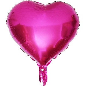 Balon din Folie Metalizata, Flippy, Figurina Inimioara, Model Simplu, Tematica Iubire, 40 cm, Ambalaj Individual, Pai Inclus, Umflare cu Aer sau Heliu, Roz - Img 4