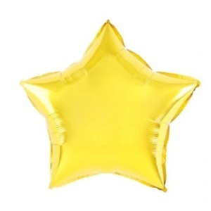 Balon din Folie Metalizata, Flippy, Figurina Stea, Model Simplu, Tematica Aniversare, 40 cm, Ambalaj Individual, Pai Inclus, Umflare cu Aer sau Heliu, Auriu - Img 2