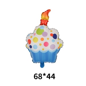 Balon din Folie Metalizata, Flippy, Figurine Dulciuri, Model 1, Tematica Prajitura Aniversara, 68x44 cm, Ambalaj Individual, Pai Inclus, Umflare cu Aer sau Heliu, Multicolor - Img 2