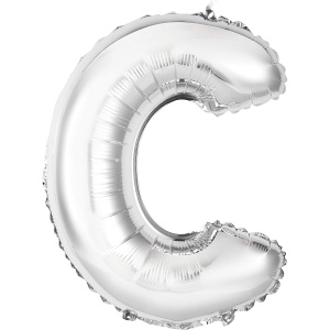 Balon Folie Metalizata Litera C, Flippy, 80 cm, Umflati cu Heliu sau Aer, Ambalaj Individual, Pai inclus, Argintiu - Img 5