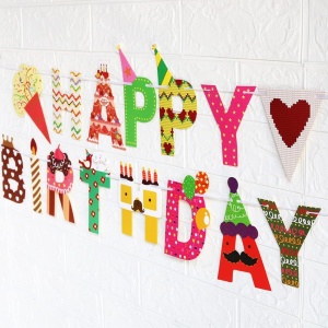 Banner Happy Birthday 100x200 cm, Flippy, Rola de Ata Inclusa, Tematica Candy, Multicolor - Img 5