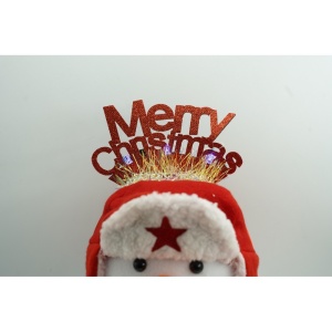 Bentita/cerc Mery Cristmas, culoare rosu cu sclipici, marime standard, Flippy - Img 8