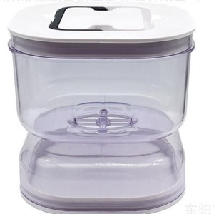 Borcan pentru Muraturi, Flippy, cu Separator pentru Lichide, Ermetic, Termorezistent, Tip Clepsidra, 1400 ml, ABS, Alb, 13.5x9.5 cm