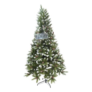 Brad Artificial de Craciun bogat, Flippy, 1.8 m inaltime, 918 ramuri verzi inzapezite, Verde, Decorat, Interior/ Exterior