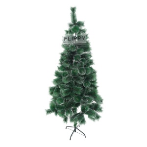 Brad artificial de Craciun tip pin nins, pentru interior/exterior, inaltime 210 cm, Flippy, verde, suport metalic inclus - Img 1