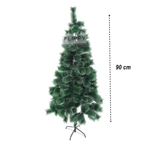 Brad artificial de Craciun tip pin nins, pentru interior/exterior, inaltime 90 cm, Flippy, verde, suport pastic inclus - Img 6