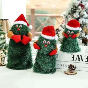 Bradut Dansator si Cantaret, Flippy, Decoratiune de Craciun, Jucarie Interactiva, 16 cm Inaltime, Verde - Img 5