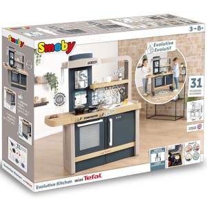 Bucatarie Smoby Tefal Evolutive albastru cu accesorii - Img 12