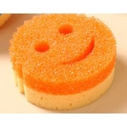 Burete de Vase, Flippy, Rotund Model Smiley Face, 10x4 cm, Portocaliu - Img 1