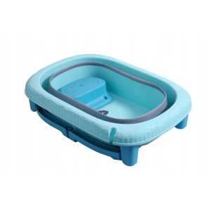 Cada Pliabila pentru Baie, Flippy, din PP+TPE, pentru Copii 0-6 Ani, cu Picioare, Suport de Sezut, Scurgere Etans, 80 x 52 x 42 cm, Albastru - Img 5