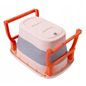 Cada Pliabila pentru Baie, Flippy, din PP+TPE, pentru Copii 0-6 Ani, cu Picioare, Suport de Sezut, Scurgere Etans, 80 x 52 x 42 cm, Portocaliu - Img 8